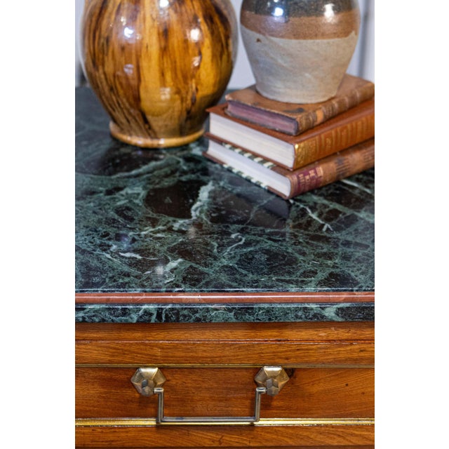Italian Piemontese 1890s Three-Drawer Walnut Commode with Dark Green Marble Top For Sale In Atlanta - Image 6 of 18