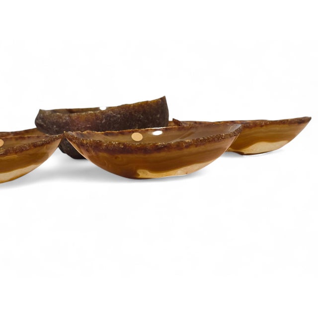Gold Carved Agate Bowls, 1970s, Set of 9 For Sale - Image 8 of 13