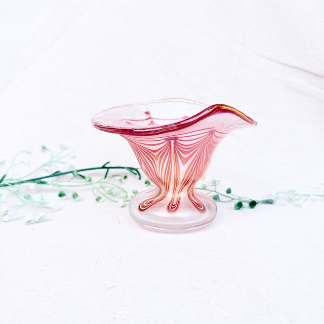 Mid-Century Modern Mid-Century Glass Vase with Swirl Design and Bavarian Forest by Eisch, 1993 For Sale - Image 3 of 8
