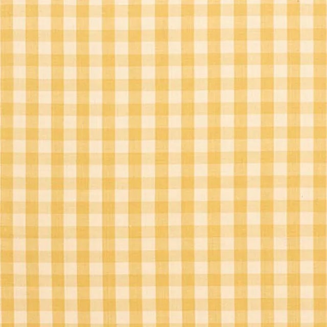 Sample - Schumacher Elton Cotton Check Fabric in Straw For Sale
