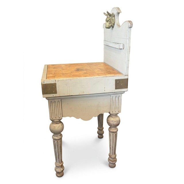 Early 20th Century French Provincial Butcher's Block With Brass Details For Sale - Image 4 of 18