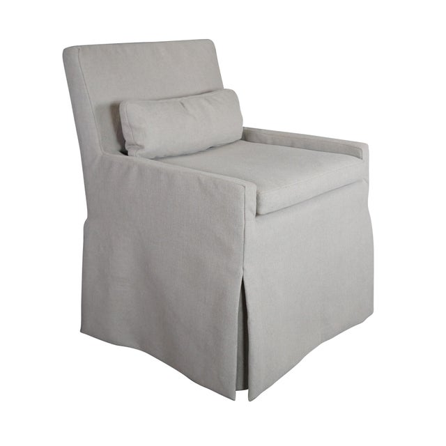 6 Low Belgian Slipcovered Track Arm Dining Side Chair Inspired by understated Belgian interiors – with a low back and...