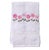 Pink Row of Flowers Guest Towel White Terry, Embroidered For Sale - Image 4 of 6