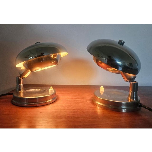 Art Deco Bauhaus Chrome Table Lamps by Franta Anyz, 1930s, Set of 2 For Sale - Image 10 of 16