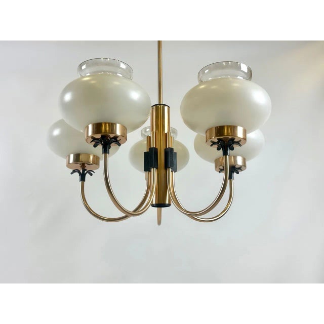 Mid-Century Modern German Five-Arm Hanging Light, 1970s For Sale - Image 4 of 10