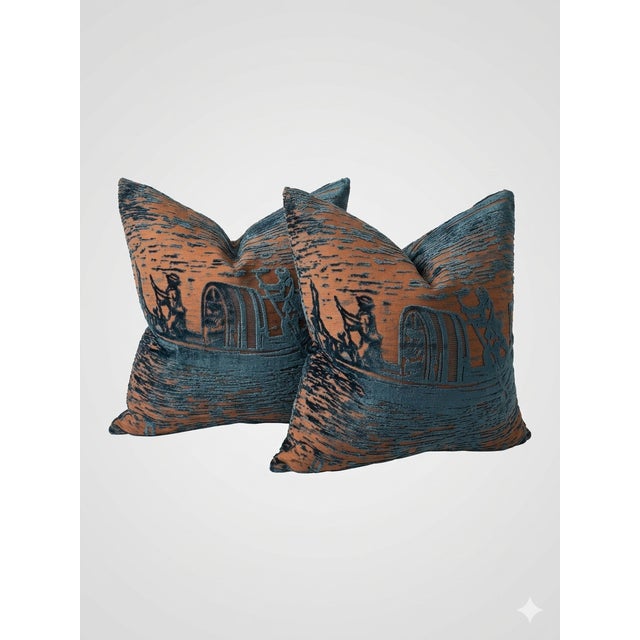 Set of 2 masterfully crafted, custom-made accent cushion represents the pinnacle of fine upholstery, showcasing the...