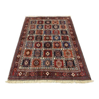 Yalameh Rug 5'1'' X 6'10'' Multicolor Wool Vintage Tribal Hand-Knotted Carpet For Sale