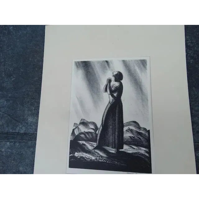 Art Deco Rockwell Kent Lithograph - Meditation - Signed For Sale - Image 3 of 4