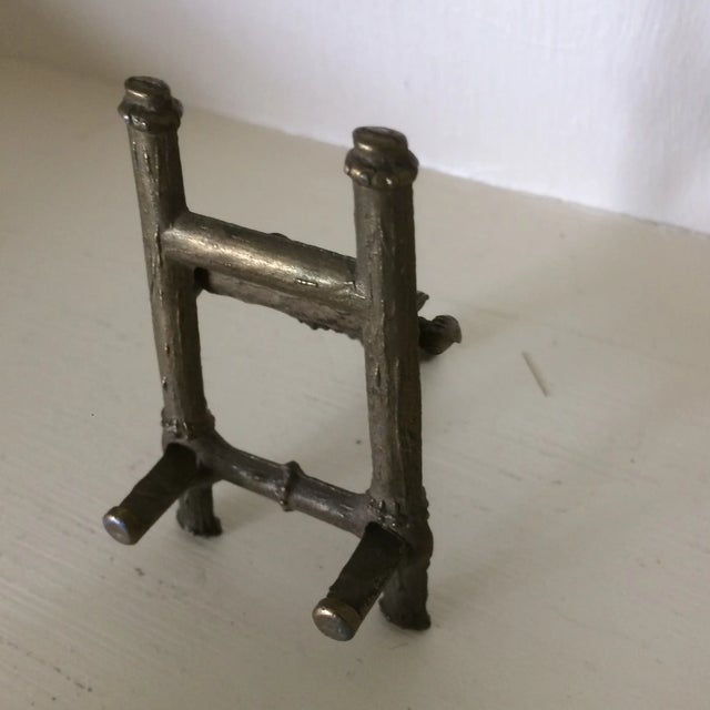 Ceramic Vintage Blue and White Delft Ashtray With Brass Stand For Sale - Image 7 of 13