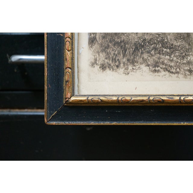 Antique Charles Gondel Mailman Horse & Carriage Panoramic Landscape Etching 25" For Sale - Image 4 of 13