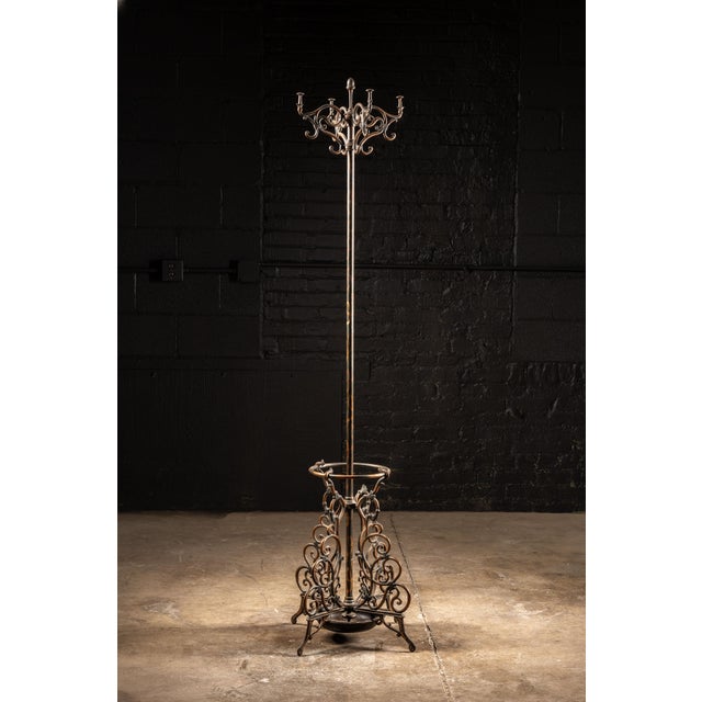 Metal Early 20th Century Japanned Barber Shop Coat Rack For Sale - Image 7 of 7