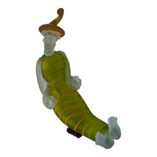 Late 20th Century Art Glass Court Jester Figure For Sale