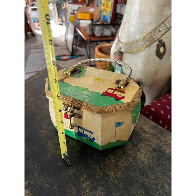 1970s Wooden Vintage Children's Basket With Handle For Sale - Image 5 of 9