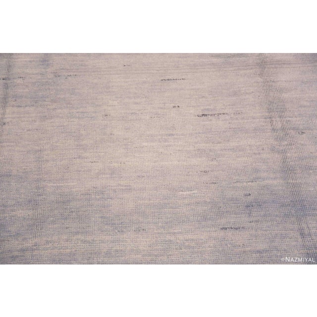 Contemporary Nazmiyal Collection Solid Warm Gray Hand-Knotted Wool Rug For Sale - Image 3 of 7