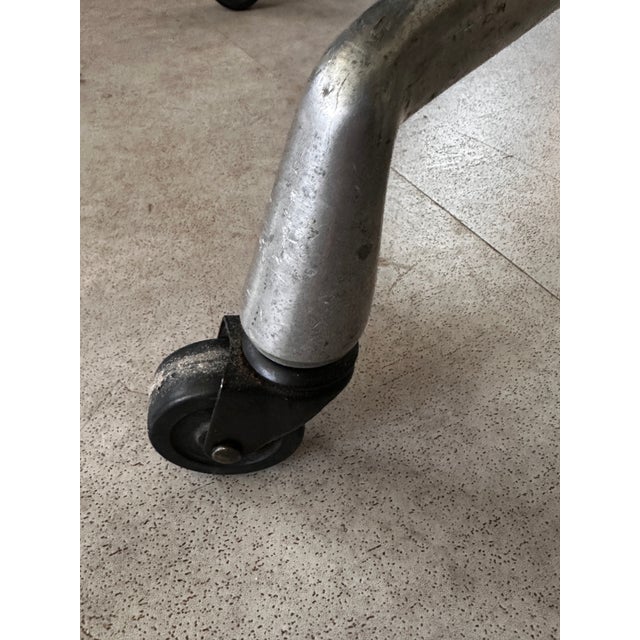 White 1970s Eames for Herman Miller Aluminum Group Rolling Side Table Vintage Mid Century For Sale - Image 8 of 8