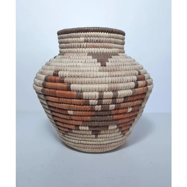 Tribal Vintage African Tribal Style Hand Woven Coil Baskets - 2 Piece Set For Sale - Image 3 of 9