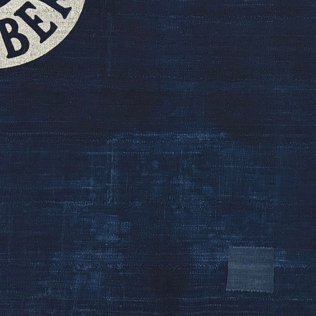 Distressed Cotton Fort Moultrie Liberty Flag Made From Vintage Indigo For Sale - Image 4 of 4