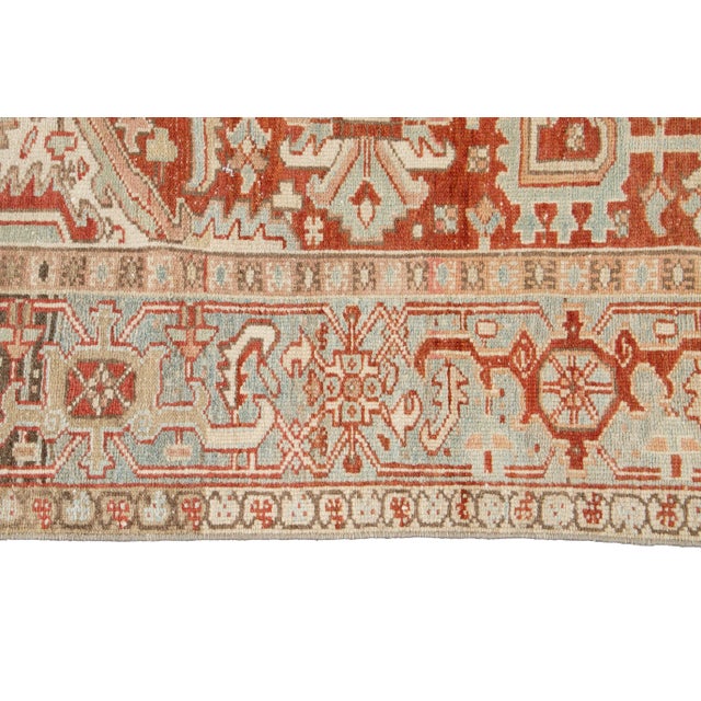 Textile Vintage Persian Heriz Wool Rug For Sale - Image 7 of 13