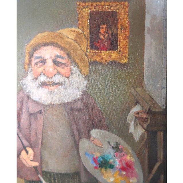 2000 - 2009 "The Happy Little Painter" by Charles Bragg (American, 1931 -2019) - Original Vintage Oil on Canvas - With Coa For Sale - Image 5 of 11