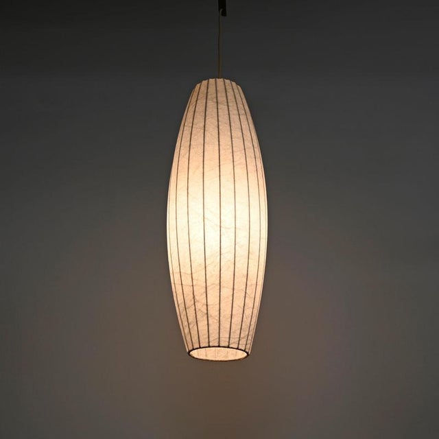 1960s Large Mid-Century Italian Beige Cocoon Pendant attributed to Castiglioni for Hille, 1960s For Sale - Image 5 of 14