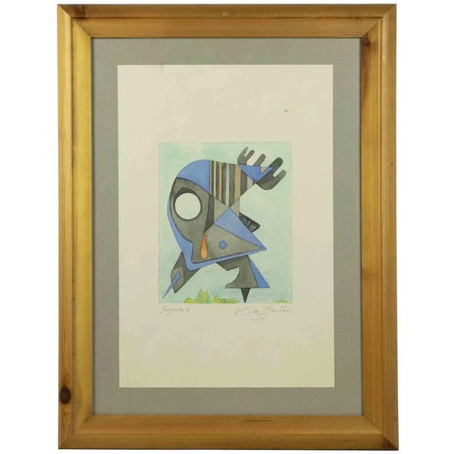 Signal 6 is a contemporary artwork realized by Leo Guida in 1970s Mixed colored watercolor on paper. Hand signed, titled...