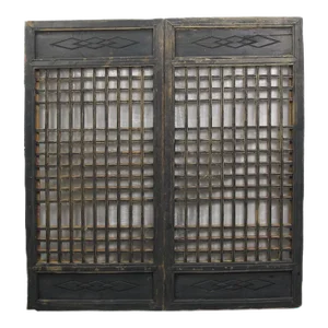 Pair of Vintage Chinese Latticed Screen Panel 3