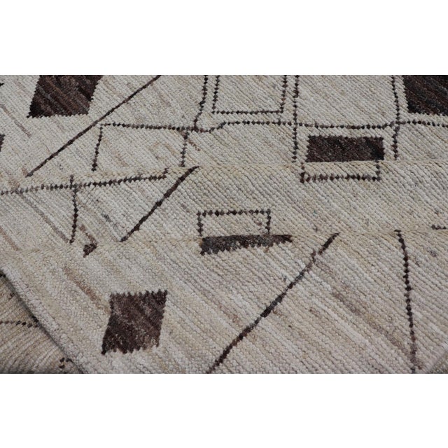 Moroccan Style Brown and Ivory Rug by Keivan Woven Arts 10'1 X 14'3 For Sale - Image 12 of 13