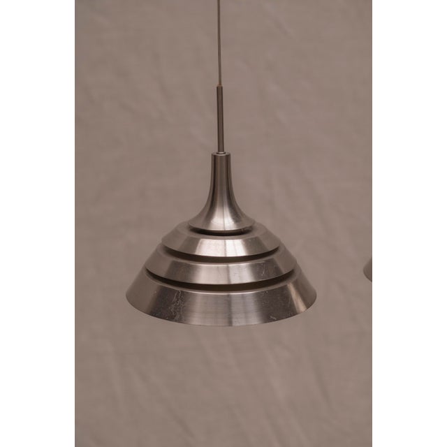 Silver Vintage Pendant Lamps, 1960s, Set of 3 For Sale - Image 8 of 11