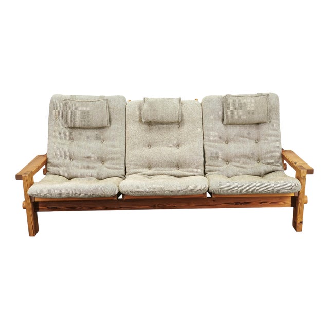 Dymling Three-Seater Pine Sofa by Yngve Ekström for Swedese, 1970s For Sale