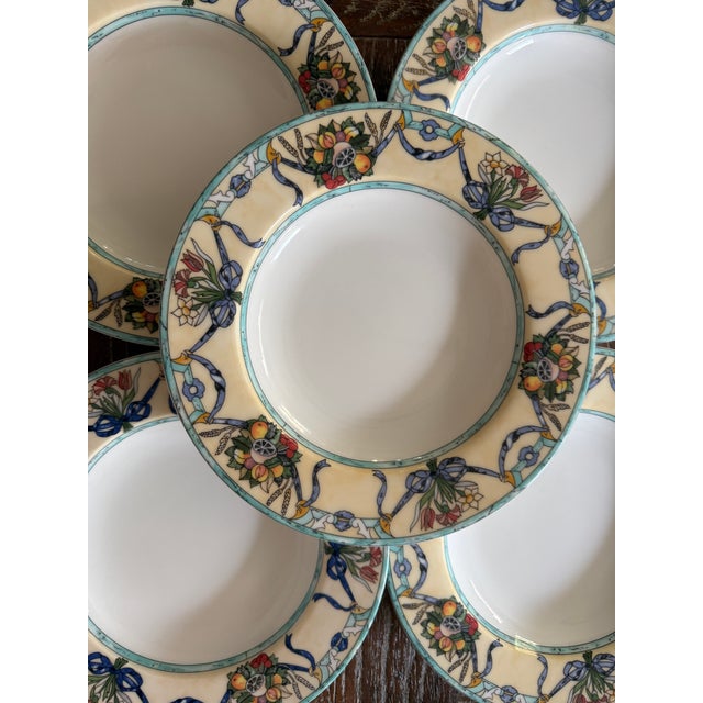 Set of 7 (7) Villeroy & Boch rimmed soup or pasta bowls in the Castellina pattern from the Citta & Campagna collection,...