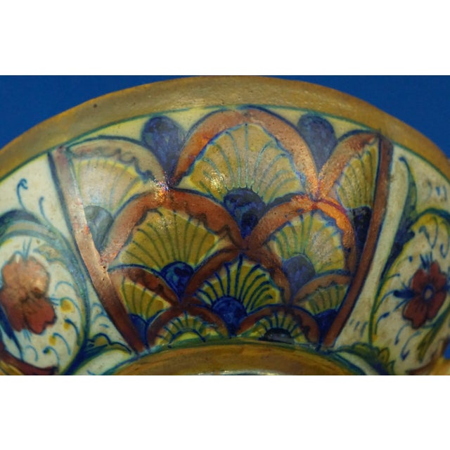 Goldenrod Antique Ceramic Soup Bowl with Saucer by Alfredo Santarelli, 1890s, Set of 2 For Sale - Image 8 of 18