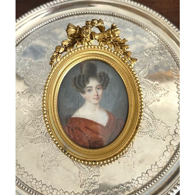 Mid 19th Century Early 19th Century Portrait Miniature in Gilt Bronze Frame For Sale - Image 5 of 5