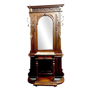 Antique Walnut Coat Rack, 1900s For Sale
