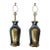 Vintage 1980s Postmodern Black & Brass Lamps (Pair) For Sale