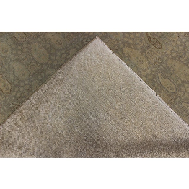 Muted Vintage Turkish Sivas With Paisley Design in Taupe, Gray-Green, and Camel 6'8'' X 9'0'' For Sale In Atlanta - Image 6 of 6