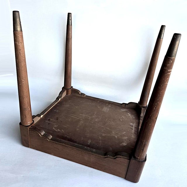 Mid 20th Century Walnut Vanity Bench/Stool With Storage For Sale - Image 14 of 14