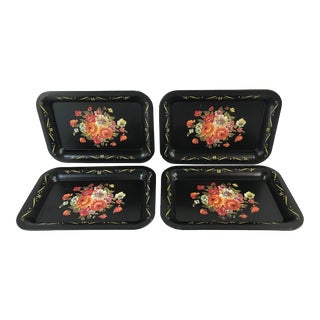 Vintage Tole Mini Trays - Set of 4 For Sale