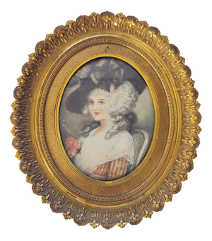Female Portrait French Miniature by A. Carmier, 1900