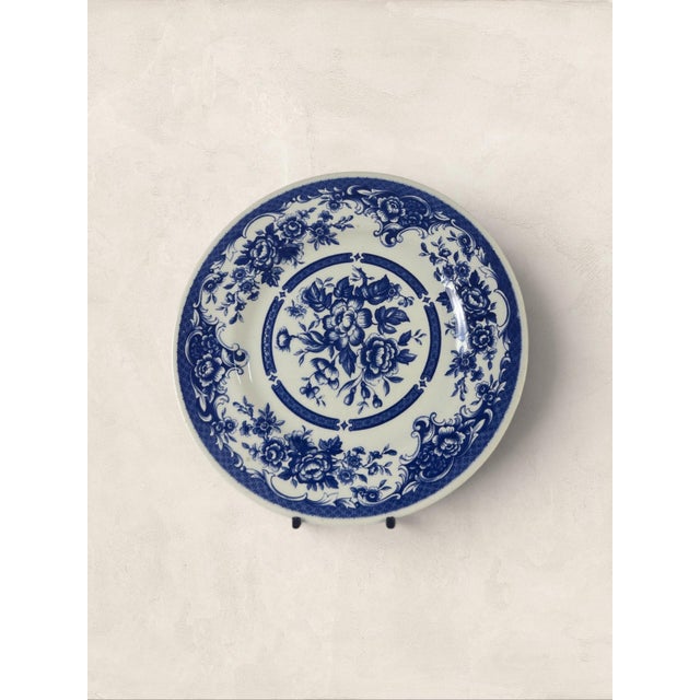 English Vintage English John Tams Blue and White Plates, Set of Two For Sale - Image 3 of 6