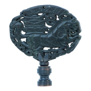 Chinese Chariot Carved Stone Lamp Finial For Sale