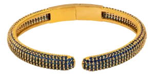 Elegant Sapphire & Gold Fashion Design Bangle Bracelet