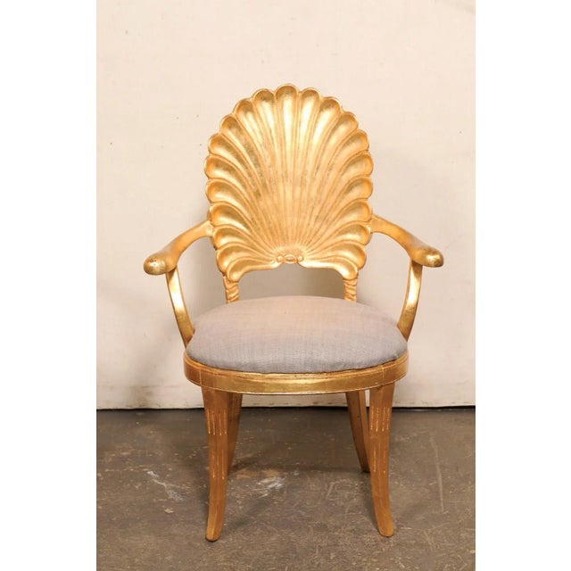 Wood Late 20th Century Italian Gold Grotto Pair Armchairs For Sale - Image 7 of 9