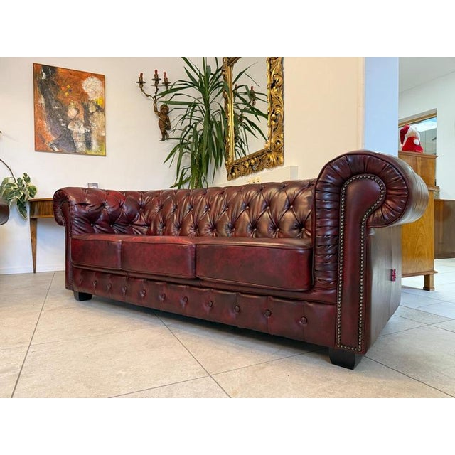 Chesterfield Leather Sofa Set, Set of 3 For Sale - Image 3 of 18
