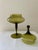 This olive green hand blown art glass compote makes a statement! L:7" x W:7" x H:12"