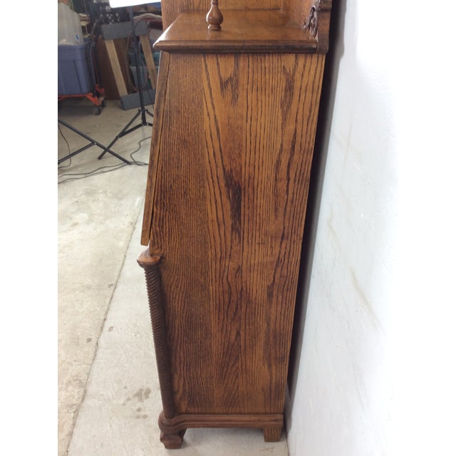 Antique Oak Side by Side With Drop Front Writing Desk and Adjustable Shelves For Sale In Philadelphia - Image 6 of 18