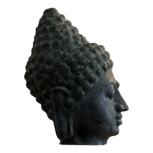 Antique Bronze Buddha Sculpture Head