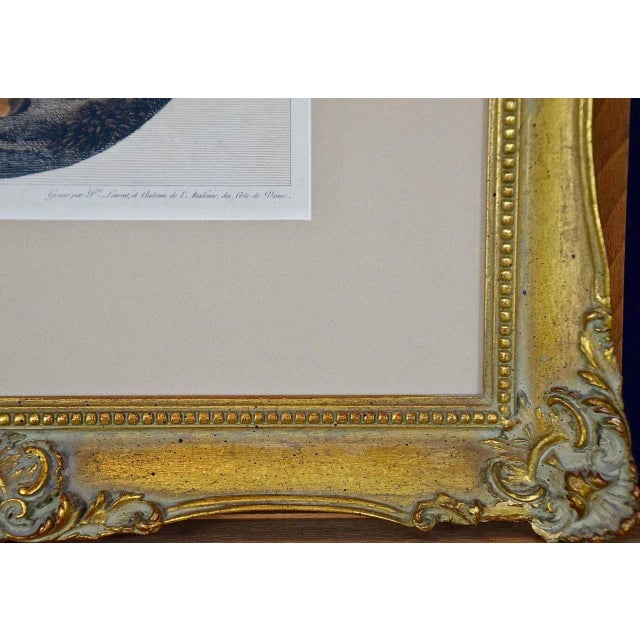 Muse Terpsichore: Framed Hand-Colored 19th C. Engraving After 17th C. Painting by After Eustache Le Sueur, 1803 For Sale In San Francisco - Image 6 of 6