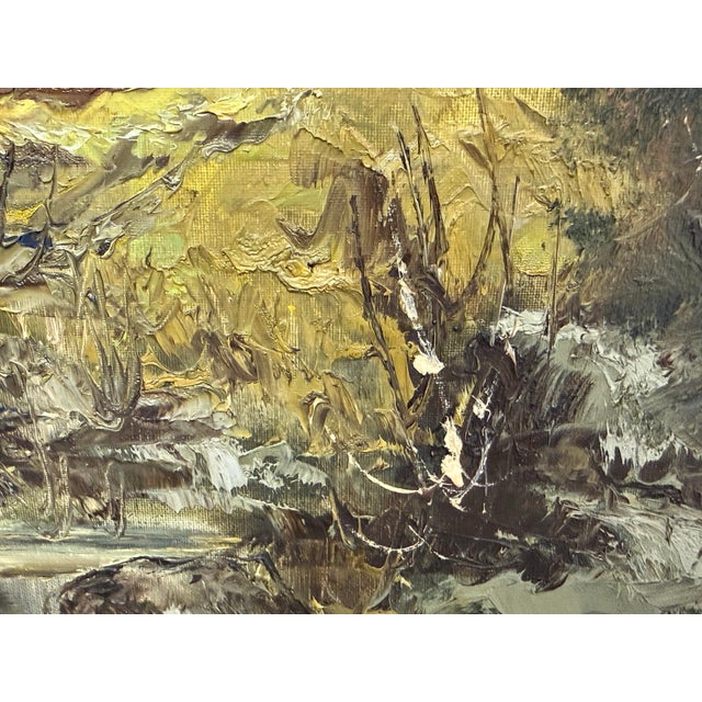 European Lakeside Village Oil Painting, Signed For Sale - Image 10 of 12