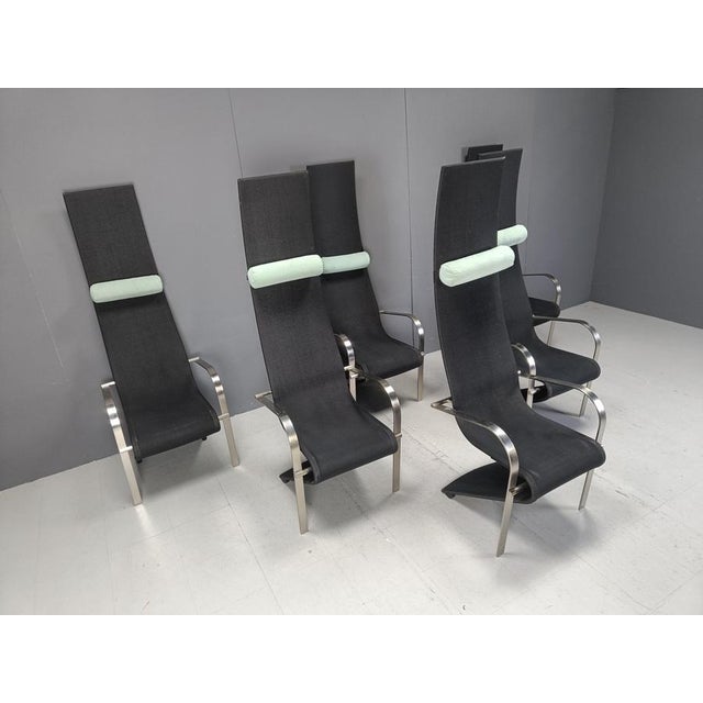 Postmodern King Dining Chairs by Belgochrom, 1980, Set of 6 For Sale - Image 6 of 11