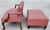 Wood French Country Settee & Ottoman Set For Sale - Image 7 of 9